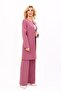 Zero Collar Plain Long Jacket & Wide Leg Trousers-Rose - 1005520 - 3