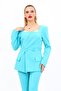 Square Collar Jacket-Turquoise - 1075100 - 6