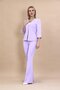 V-Neck Short Jacket & Flared Trousers Set - Violet - 1016530