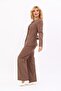 Zero Collar Buttoned Jacket & Wide Leg Trousers - Brown - 1064520 - 3