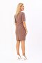 V-Neck Short Jacket & Slit Straight Tight Skirt-Brown - 4