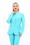 Self-Standing Collar Jacket-Turquoise - 1072100 - 2