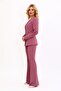 Zero Collar Buttoned Jacket & Spanish Flare Trousers-Rose - 1064530 - 5