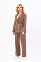 Men's Collared Button Detailed Jacket & Wide Leg Trousers - Brown - 1065520