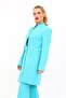 Self-Standing Collar Single Button Long Jacket-Turquoise - 1074100 - 3