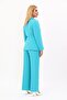 Men's Collared Vest Jacket & Wide Leg Trousers-Turquoise - 1076520 - 4