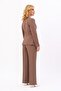 Single Button Classic Jacket & Wide Leg Trousers - Brown - 1044520 - 4