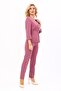 Zero Collar Plain Short Jacket & Skinny Leg Trousers-Rose - 1015510 - 4