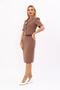 Men's Collared Short Jacket & Plain Tight Skirt - Brown - 1053540 - 2