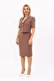 Men's Collared Short Jacket & Plain Tight Skirt - Brown - 1053540 - 5
