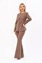Zero Collar Buttoned Jacket & Spanish Flare Trousers - Brown - 1064530