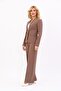 Single Button Classic Jacket & Wide Leg Trousers - Brown - 1044520 - 2