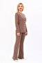 Zero Collar Buttoned Jacket & Spanish Flare Trousers - Brown - 1064530 - 3