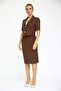 Men's Collared Short Jacket & Plain Tight Skirt - Chestnut - 1053540 - 2