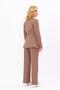 Self-Standing Collar Single Button Long Jacket & Wide Leg Trousers - Brown - 1074520 - 4