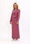 Men's Collared Short Jacket & Long Straight Tight Skirt - Rose - 1048553 - 2