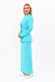 Self-Standing Collar Jacket & Long Straight Tight Skirt-Turquoise - 1072553 - 2