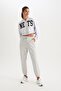 Standard Fit Thick Jogger Sweatpants with Elastic Waist and Cuffs Basic Plain Long Length 25K801T01139 - 3