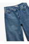 Wide Leg Pocket Buttoned Jean Trousers - Loose Straight Fit Jean - 6