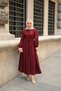 Women's Waist Drawstring Dress Burgundy - 5