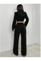 Women's Black Straight Leg Sweatpants - 4