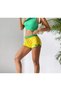 Yellow vintage brasil green stripe Piped short shorts - 5
