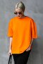 تي شيرت برتقالي برقبة دائرية بسيط قصة فضفاضة MG1687 - 4