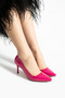 Pink Shiny Vegan Leather High Heels | 7cm Thin Heel |   Stylish Stiletto | Trend Women's Office Evening Dresses - 2