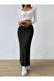 Women's Slit Line Patterned Fabric Skirt - 2