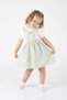 Girl's Short-Sleeved Butterfly Patterned Seasonal and Summer Salopet Eid Dress (2-3-4-5 Years Old)