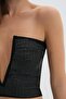 Black V-Neck Knitwear Bustier - 4