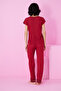 Burgundy Soft Touch Thin Seasonal Lace Detailed Knitted Pajama Suit7864 - 3
