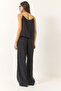 Women's Black Strappy Woven Modal Blouse Trousers Bottom-Top Set 9298 60281024 - 7