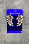 Leaf Pattern Ela Evening Dress Stoned Bridal Earrings - 4
