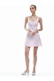 U-Neck A-Line Cotton Linen Blended Mini Dress with Straps - 2