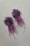 Purple Laser Floral Camel Feather Earrings - 2
