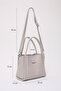 Gray Shk190 Faux Leather Snap Hand, Arm and Shoulder Bag with Removable Makeup Bag - 3