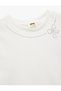 Crew Neck Short Sleeve Cotton T-Shirt with Bow Detail - 3
