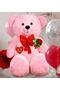 130 Cm Large Teddy Bear with Rose and Heart Bow Tie 100% Domestic