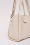 Cream Shk190 Faux Leather Snap Hand, Arm and Shoulder Bag with Removable Makeup Bag - 5