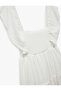 Fold Detailed Sleeveless Square Neck Wrap Casual Fit Midi Dress - 5