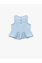 Ruffle Detailed Sleeveless Crew Neck Crop Blouse - 2