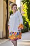 Flying Sleeve Patterned Pon Pon Detail Summer Mini Dress - 3