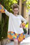 Flying Sleeve Patterned Pon Pon Detail Summer Mini Dress - 7