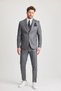 Serardo Men's Black-Grey Mixed Slim Fit Jacket Pants Vest Suit - 4