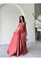 Cinnamon Strapless Draped Satin Evening Dress - 4