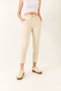 Women's Beige Waist-Tied Linen Carrot Trousers with Pocket Detail Yp5134 60283180 - 4