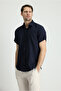 Short Sleeve Regular Fit Sports Cotton Linen Blended Shirt - 2