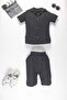 Boy's Summer Suit 3-10 Years Old Shirt Set with Shorts |   Bürümcük Fabric Bottom Top Double Set - 2