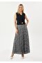V-Neck Woven Stylish Black Vest with Belt Detail - 2
